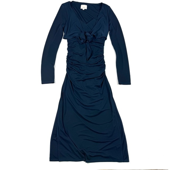 Cinq A Sept Long Sleeve Breanna Dress Knot Tie Front - Picture 3 of 11